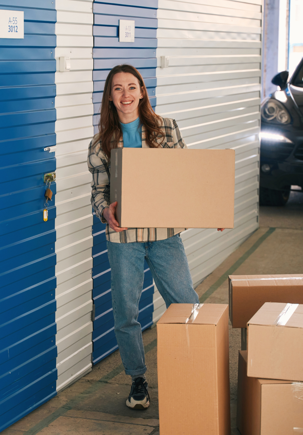 Woman carrying a box