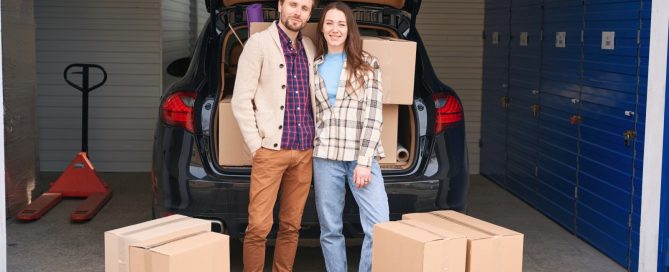 Couple with boxes