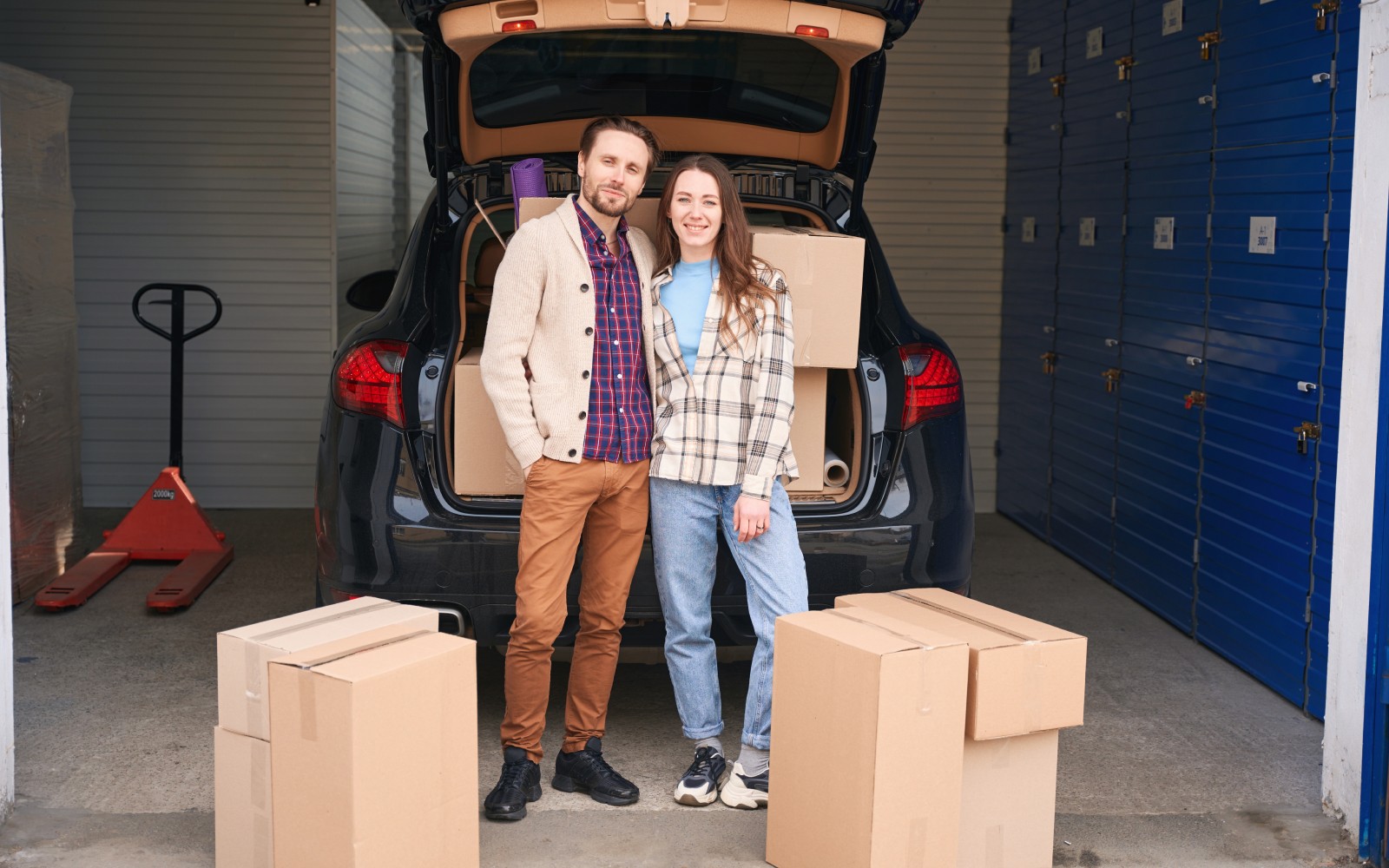 Couple with boxes